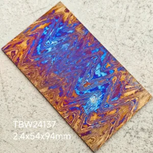 Titanium Damascus sheet 2.4x54x94mm(0.09×2.12×3.70”)